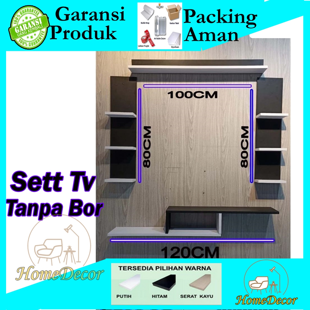 (TANPA BOR) Buffet Tv rak hias dinding rak tv dinding rak susun meja tv sett rak tv