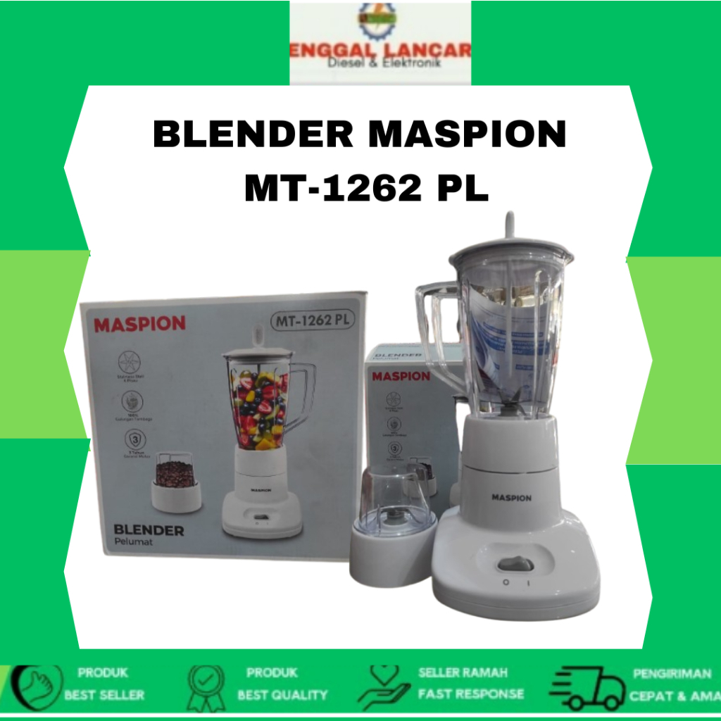 Maspion Blender Mt 1262 PL/ Blender Maspion 1 Liter Gelas Plastik