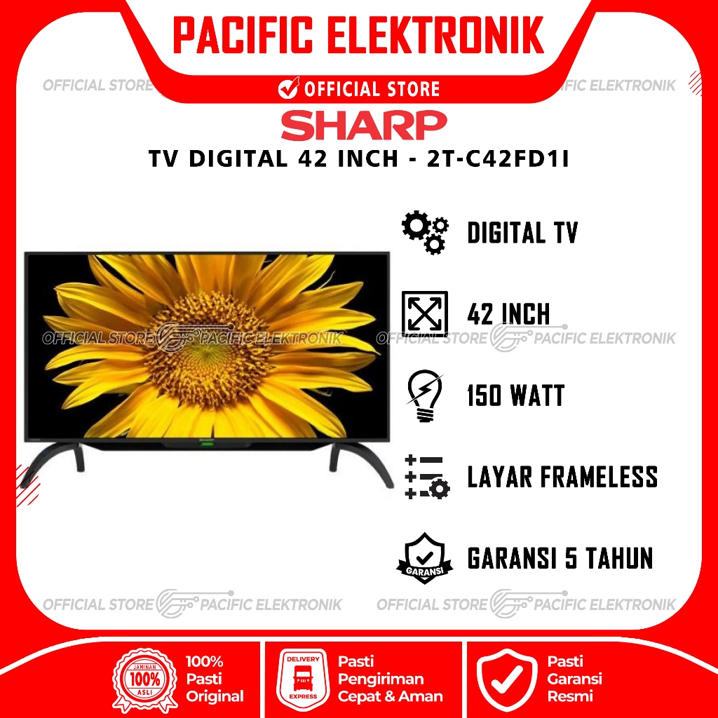 TV LED Sharp Digital Frameless 42inch 2T-C42FD1i / 42FD1i / 42FD