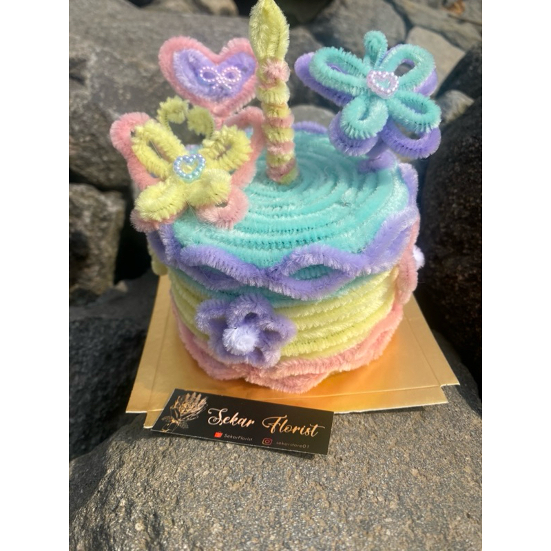 

(FREE GIFT)kue ulang tahun kawat bulu/fake tart (baca deskripsi)
