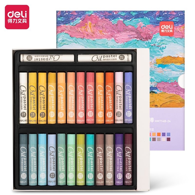 

krayon Deli Oil Pastels 24 W hemat lebay
