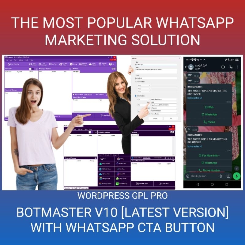 BOTMASTER WITH WHATSAPP CTA BUTTON | BOTMASTER TOMBOL WHATSAPP | BOTMASTER OFFICIAL | BOTMASTER ID |