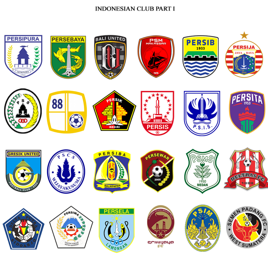 Patch Bordir Club Sepak Bola Indonesia Persija Persib Arema Persela Custom pesanan