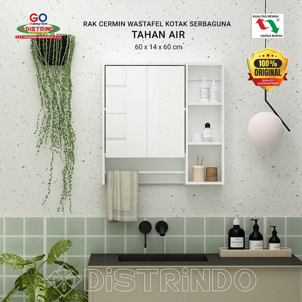 DISTRINDO Rak Cermin Washtafle / Cermin Rak Dinding