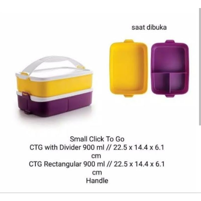 Rantang Small Clik Togo Tupperware ( FREE Bubble Warp )