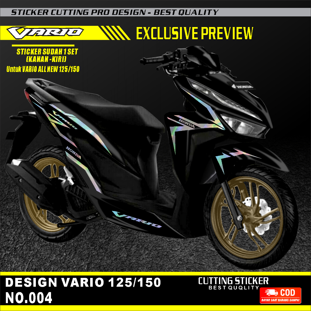 Cutting Sticker Vario 150 & 125 - Aksesoris Motor Stiker Honda Vario New Schotlite Cutting Stiker St
