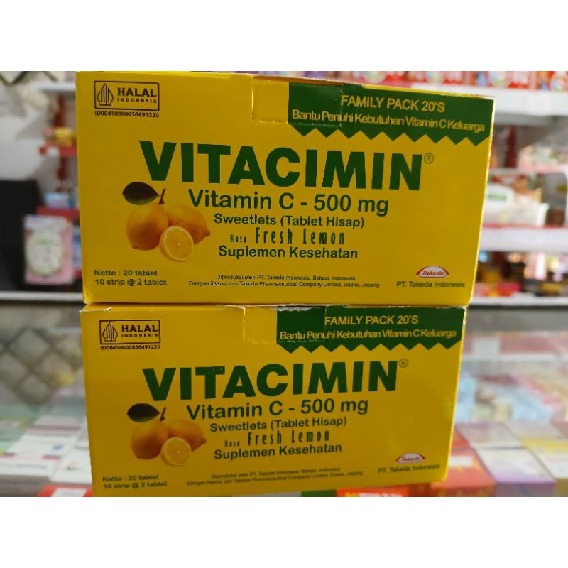 Vitacimin C 500mg Rasa Fresh Lemon 1 Box isi 10 strip