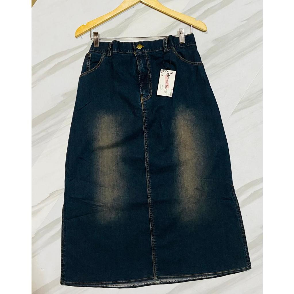 eleventone- denim jeans skirt/rok span jeans 7/8