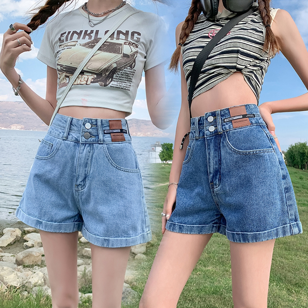 celana sot wanita hot pants jumbo shorts pants clana pendek wanita korea jeans high waist ootd