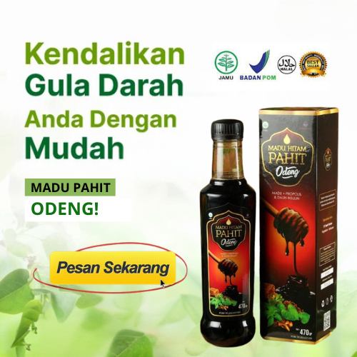 

Madu Hitam Pahit Plus Propolis Daun Insulin | Madu Hitam Pait Odeng Elmedinah | 470gr