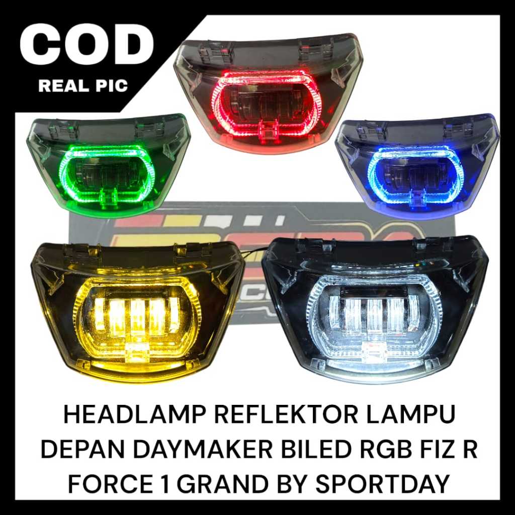 DAYMAKER LED FIZR FORCE1 GRAND LAMPU DEPAN LED NYALA RGB BY SPORTSDAY