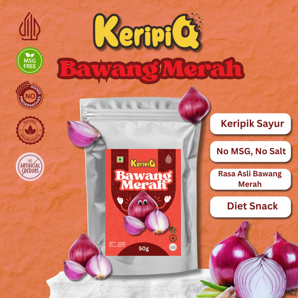 

KeripiQ Bawang Merah 100gr Renyah Keripik Sayur Camilan Rendah Kalori Tanpa MSG