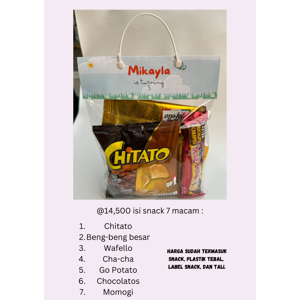 

Goodie Bag Hampers Snack Acara Ulang Tahun Anak