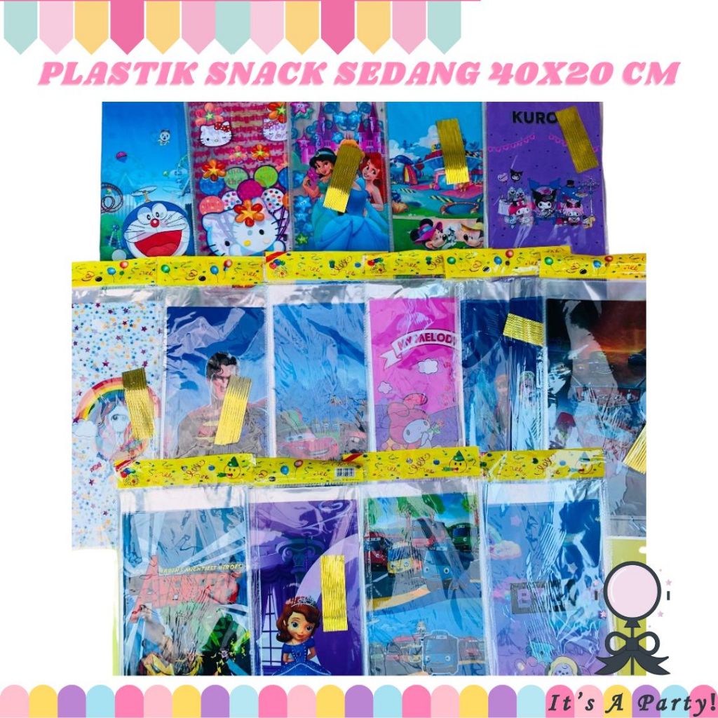 

Plastik Snack Premium 40 Cm X 20 Cm Isi 10 Pcs Snack Ulang Tahun Plastik Makanan Ulang Tahun Anak Its A Party