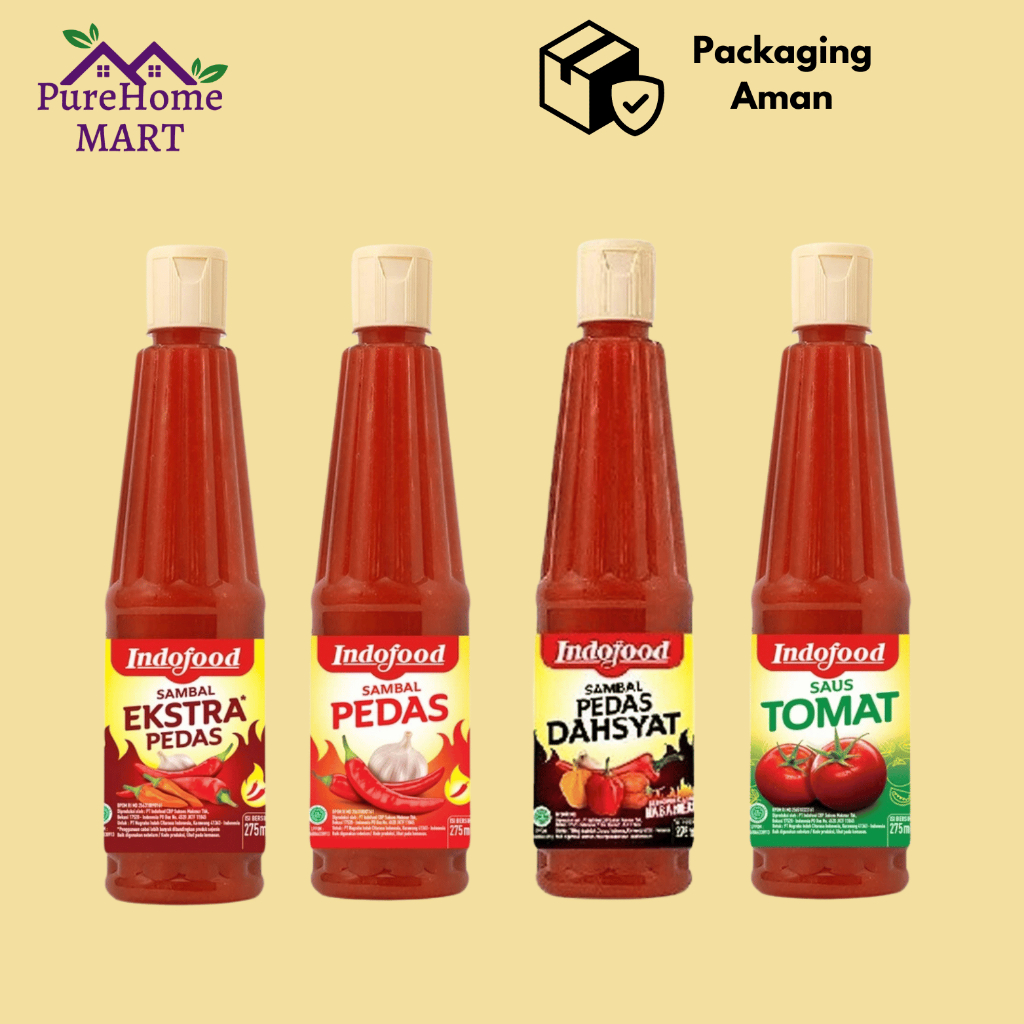 

Sambal Pedas Indofood - Pedas/Ekstra Pedas/Pedas Dahsyat/Tomat - 275 ML