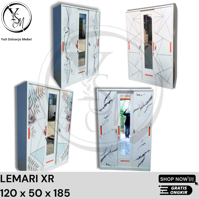 Lemari Baju 3 Pintu - Lemari Baju Besi Sliding - Lemari Baju 3 Pintu Sliding - Lemari Baju Besi - Le