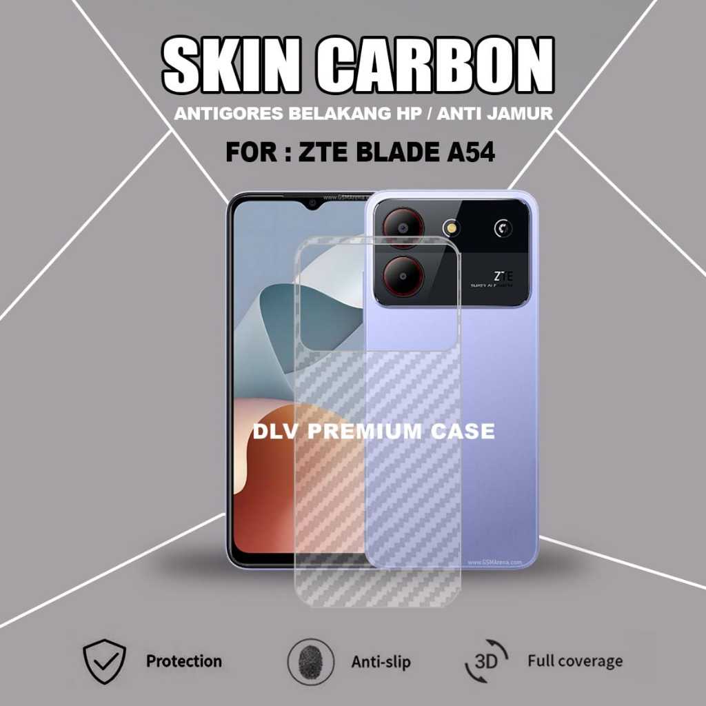 ZTE BLADE A52 ZTE BLADE A54 ZTE BLADE A72 SKIN CARBON TRANSPARAN ANTIGORES BELAKANG ZTE BLADE A52 ZT