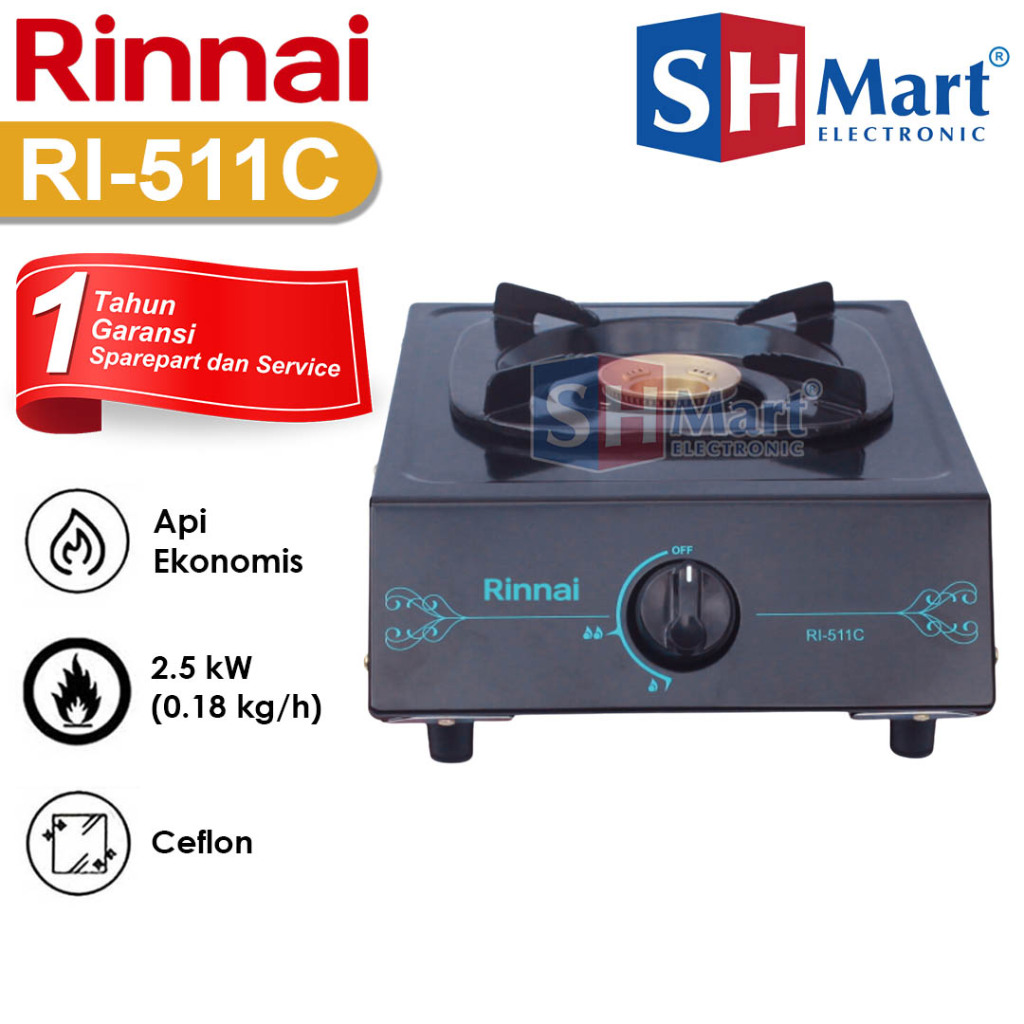 RINNAI KOMPOR GAS 1 TUNGKU RI-511C / 511C (MEDAN)