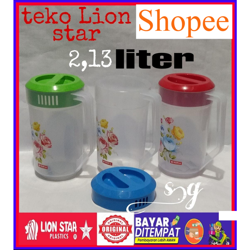 Teko Plastik Lion Star Plastics / Teko air plastik / K-3 water jug 2.13 Liter Lion Star Plastics