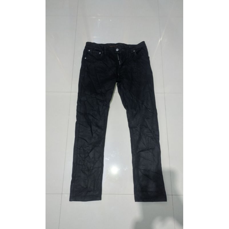 nudie jeans black coated