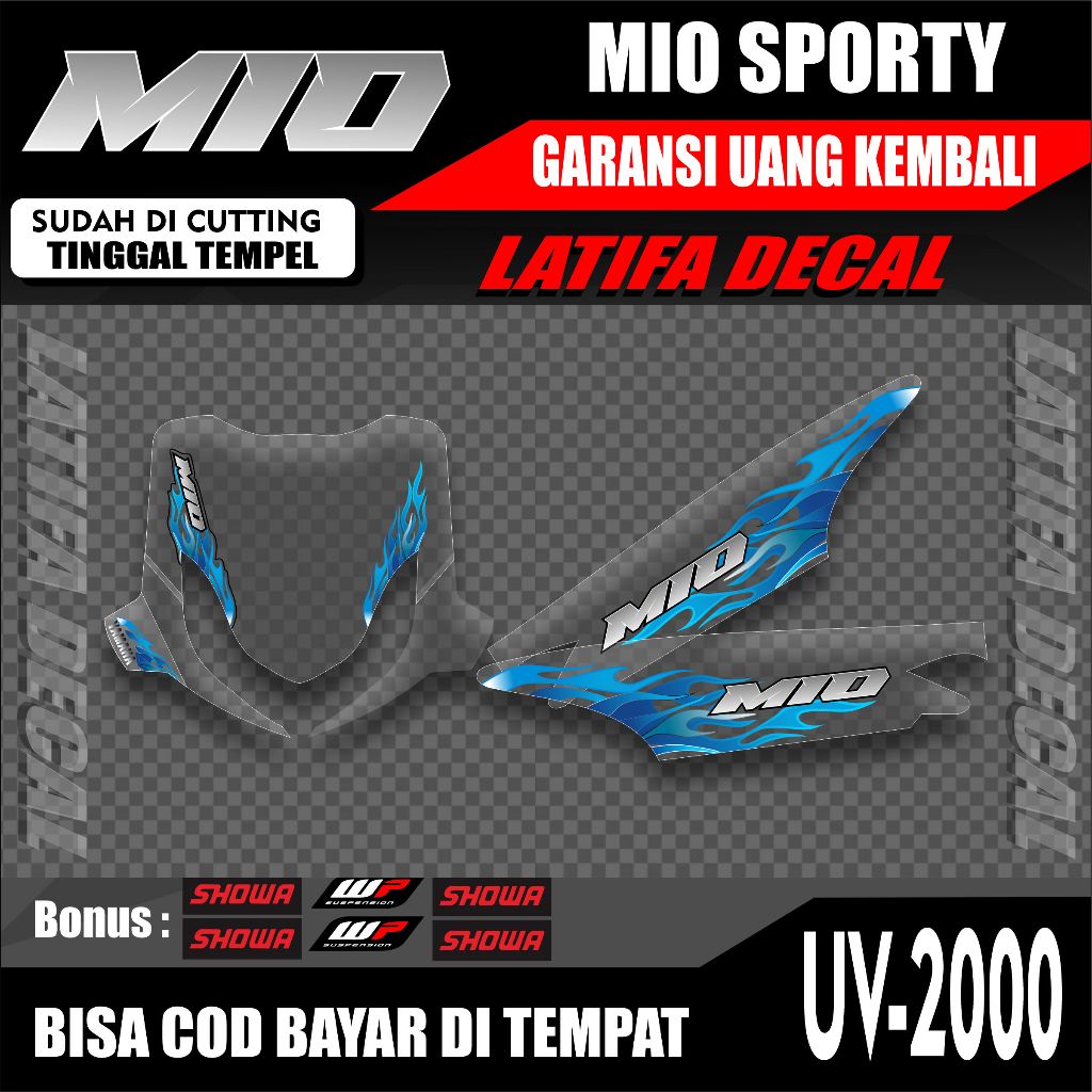 Striping Transparan Mio Sporty Motif API -  stiker Yamaha Mio Sporty Api VIRAL