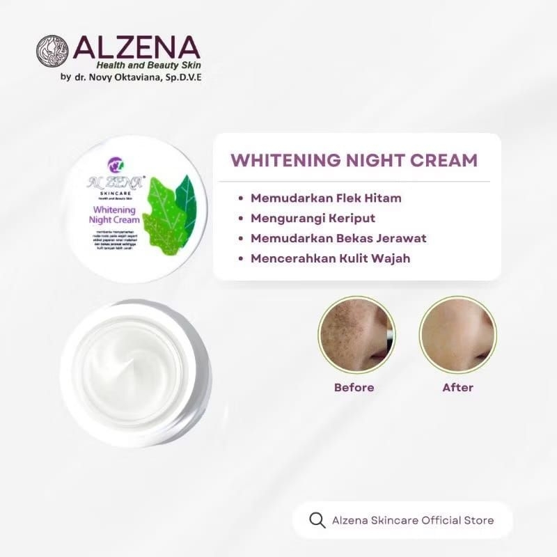 NIGHT CREAM KRIM MALAM ALZENA SKINCARE ORI