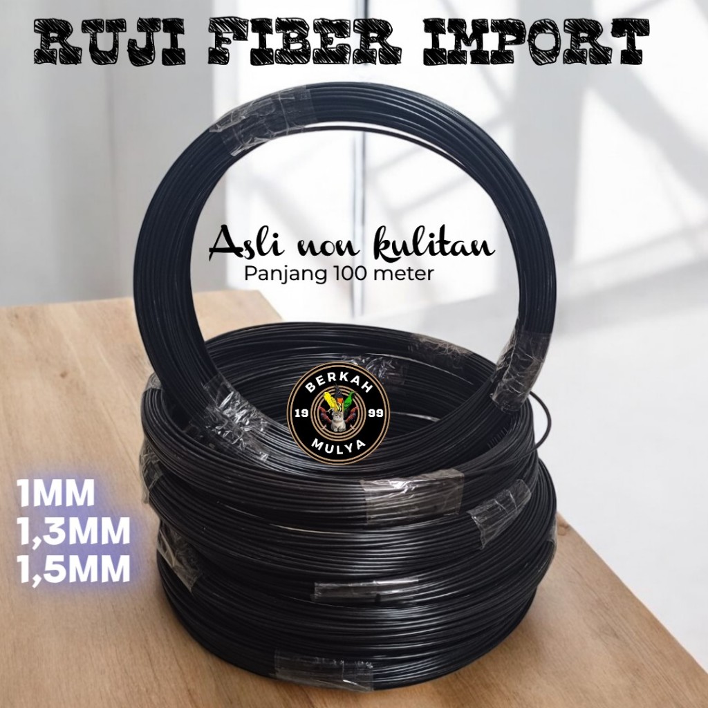 Ruji fiber hitam ngroll kualitas import / jeruji fiber 1mm. 1,3mm. 1,5mm 100meter