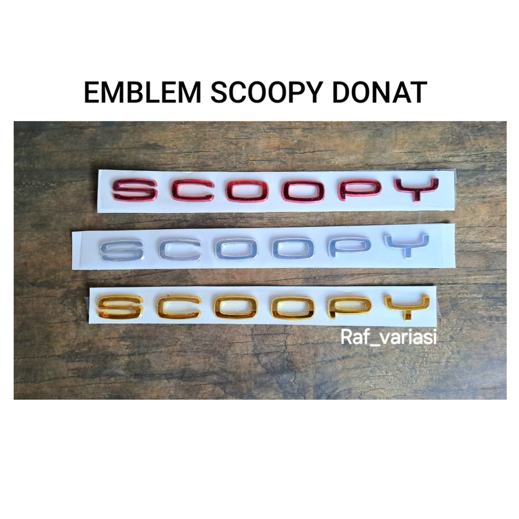 Emblem scoopy 2021 2022 scoopy donat / Emblem honda scoopy chrome sepasang /  honda scoopy gold