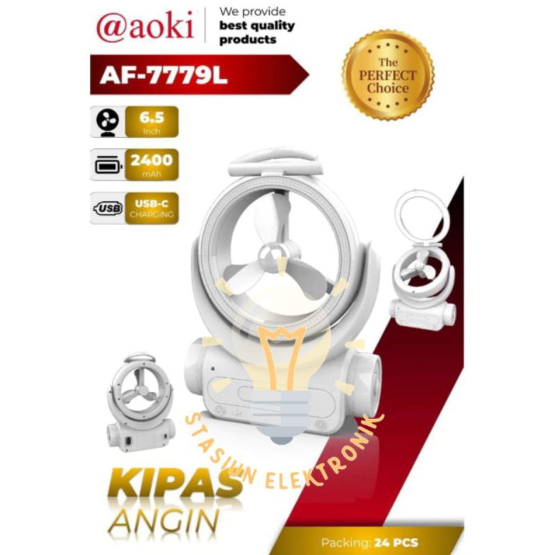 Kipas Lampu Emergency USB AF-7779L AOKI HP