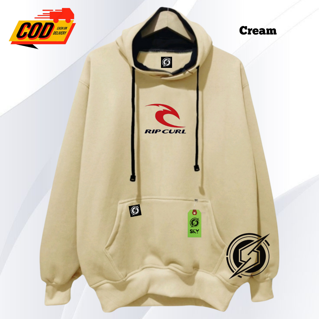 Sweater Hoodie Premium Pria Wanita Distro Sablon Rip Curl Original Tebal Size M L XL XXL Hodie Laki 