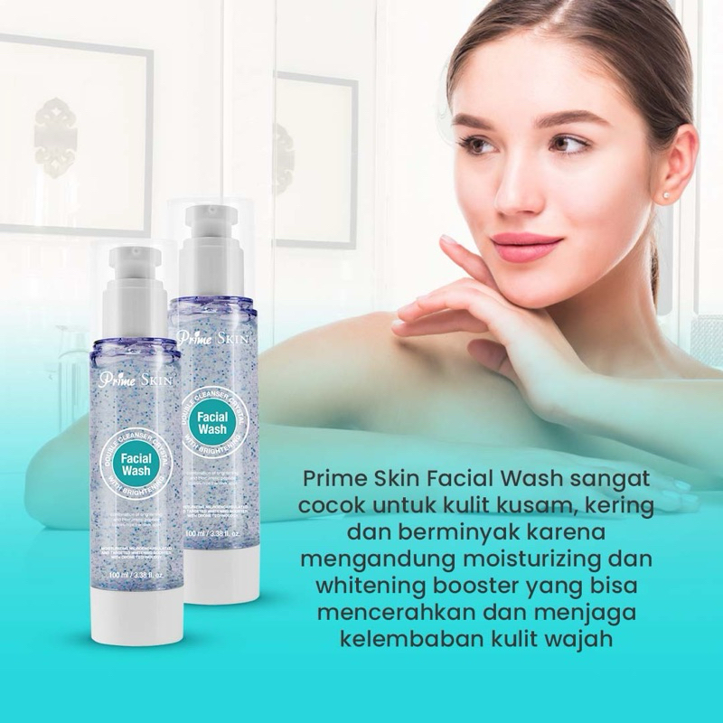 PrimeSkin Facial Wash Double CLEANSER Crystal with Brightening Asli Produk HWI