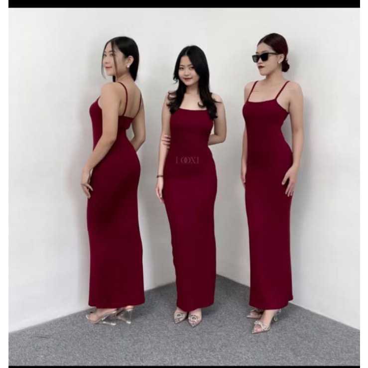 Dress Maxi Bodycon / Dress Tank Top Bodycon Sexy Wanita / Dress Bodycon Panjang