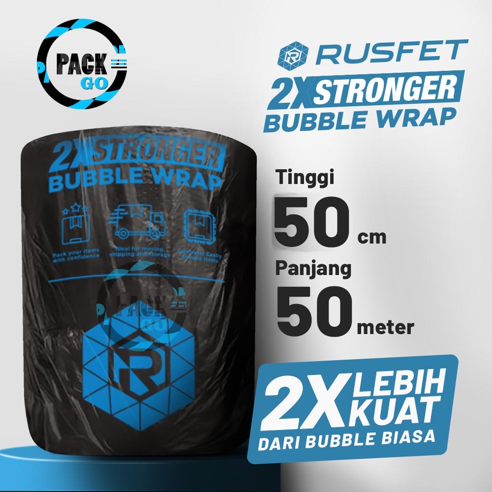

Bubble Wrap Plastik RUSFET HITAM 50CM x 50M Berwarna Buble | Bubblewrap Tebal SUPER Roll