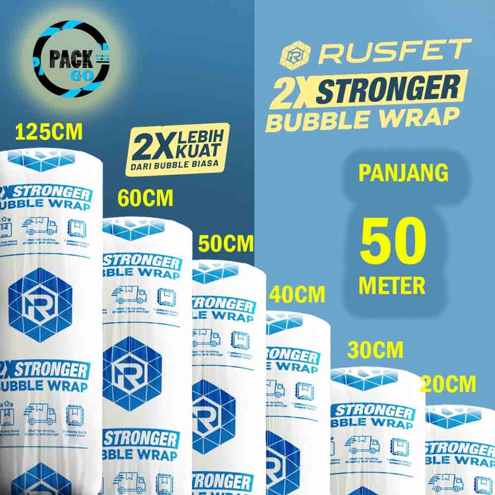 

Bubble Wrap Plastik RUSFET BENING 40CM x 50M Berwarna Buble | Bubblewrap PUTIH Tebal SUPER Roll