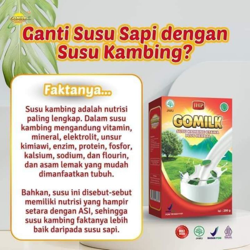 

SUSU KAMBING ETAWA GOMILK RASA ORIGINAL/ COCOK BUAT ANAK, ORANG TUA GOMILK ENAK GAK BAU AMIS DAN GAK Bikin ENEK