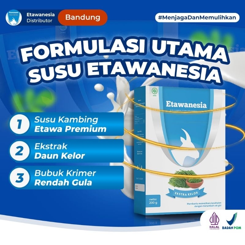 

200grm Susu Etawanesia/Susu Etawa Biru/Susu Kambing + Ekstrak Moingga Folium Original Premium