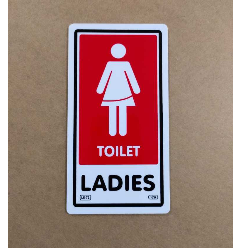 

Sign Label Acrylic/Label Akrilik Kecil - Toilet Ladies (Putih) 8x15cm