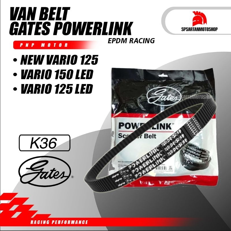 Vanbelt Vbelt New Vario 150 LED Vario 125 LED Gates Powerlink EPDM V-belt K36