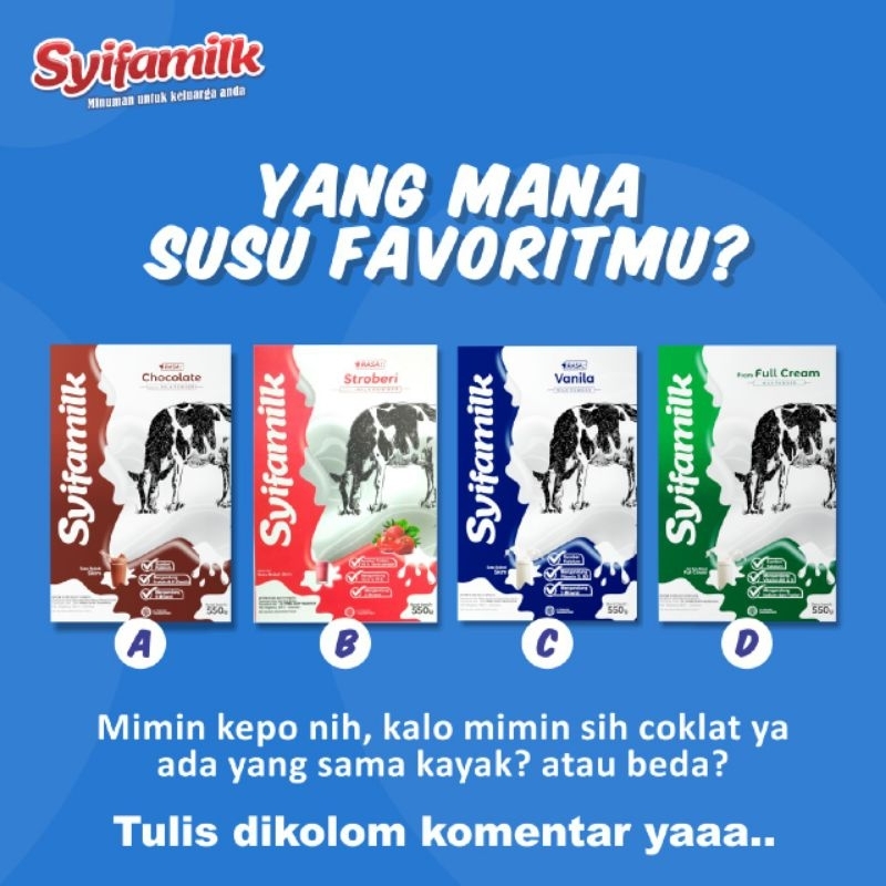 

Paket hemat isi 2 Syifamilk 2x550gr susu skim dan susu fullcream