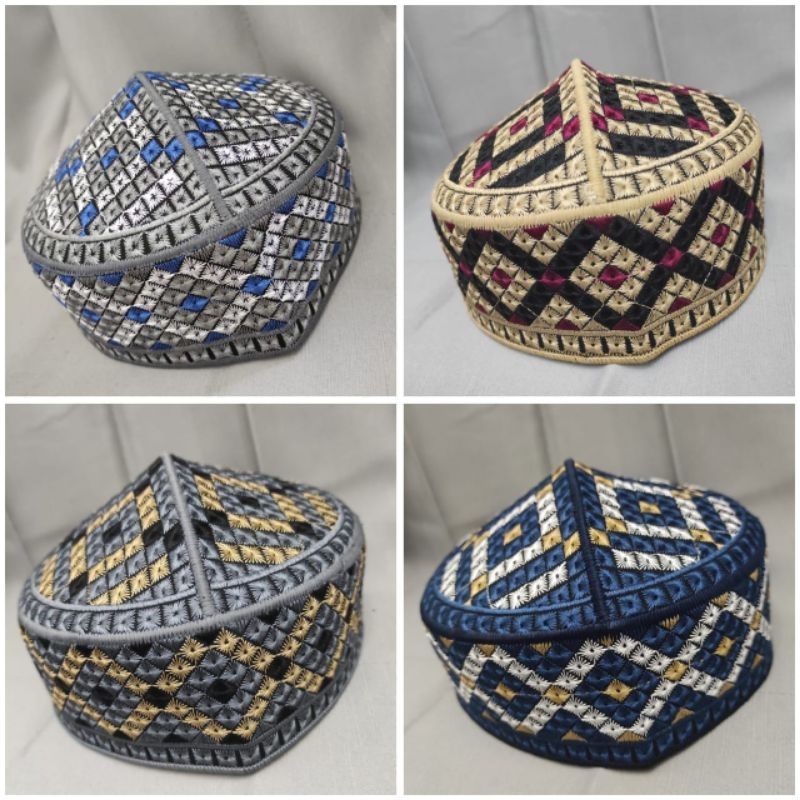 PECI PAKISTAN OVAIS FULL BORDIR KOPIAH PAKISTAN WARNA SONGKOK DEWASA