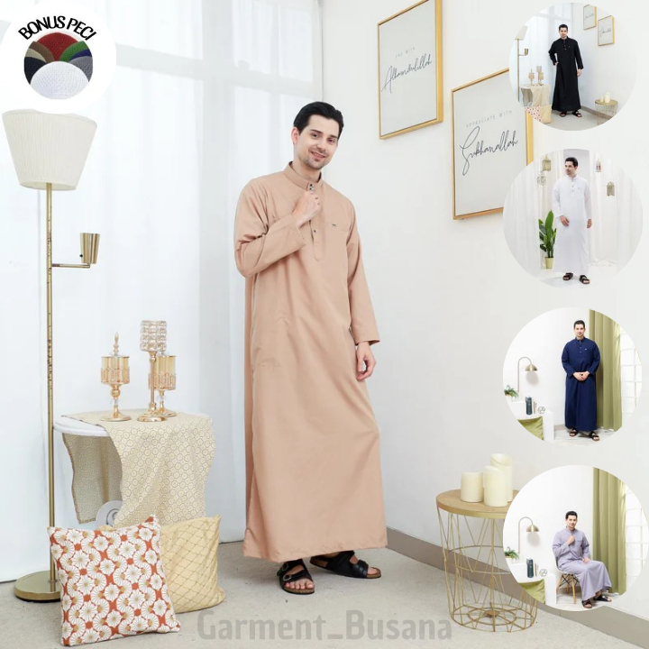 Gamis Pria Premium Jibah Cwok Setelan Jubah Lakilaki Dwasa Pakian Gramis Dewasa Arab Saudi Baju Gsmi