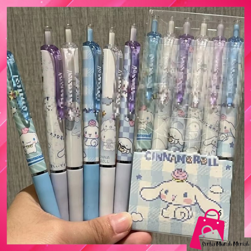 

SMM Pulpen Mekanik 0.5mm Set Isi 6 Pcs Motif Kartun Series Set Pena Gel 0.5mm Karakter Lucu Pulpen Gel 6IN1 Warna Hitam Bolpoint Tinta Gel Cair 6 Pcs Journaling Pen Alat Tulis