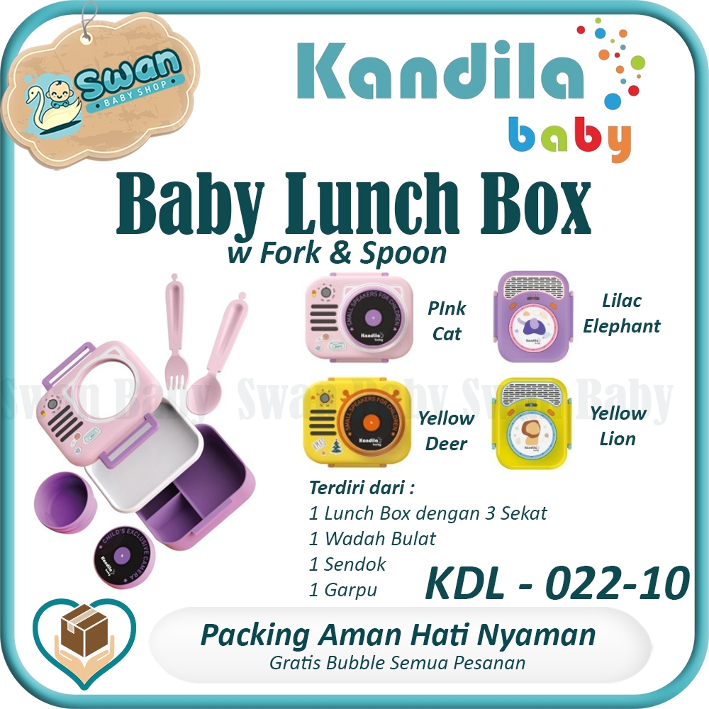Kandila Baby Lunch Box With Fork & Spoon 680ml KDL 022-10 / Kotak Makan Anak