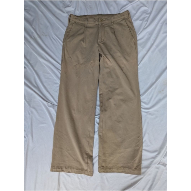 Celana chinos panjang EDWIN beige loose fit original second pria wanita size 31