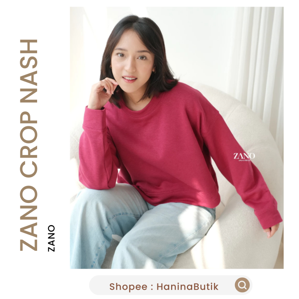 (𝗦𝗜𝗔𝗣 𝗞𝗜𝗥𝗜𝗠) ZANO BASIC SWEATER CROP NASH BERRY MAGENTA by ZANO | SWEATER CROP POLOS BASIC