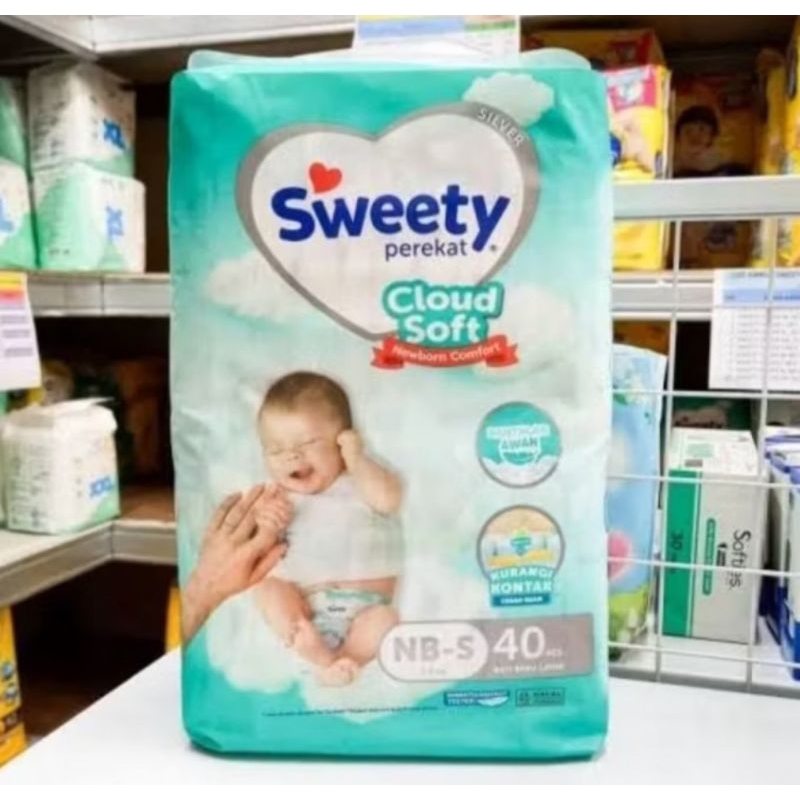 SWEETY SILVER PANTS CLOUD SOFT SIZE NBS ( NEW BORN )_PAMPERS POPOK PEREKAT BAYI BARU LAHIR