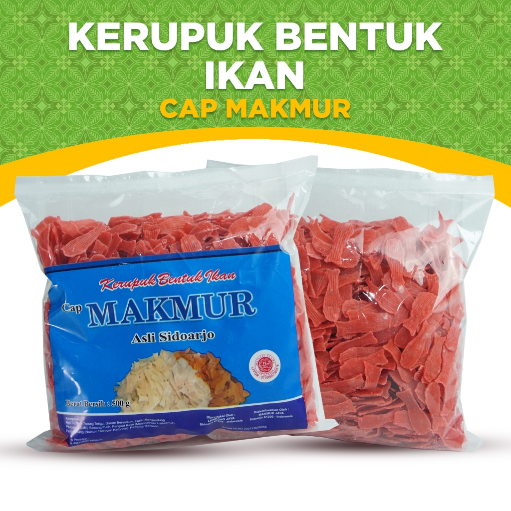 

KERUPUK MENTAH CAP MAKMUR, KERUPUK BENTUK IKAN RENYAH GURIH TANPA DIJEMUR