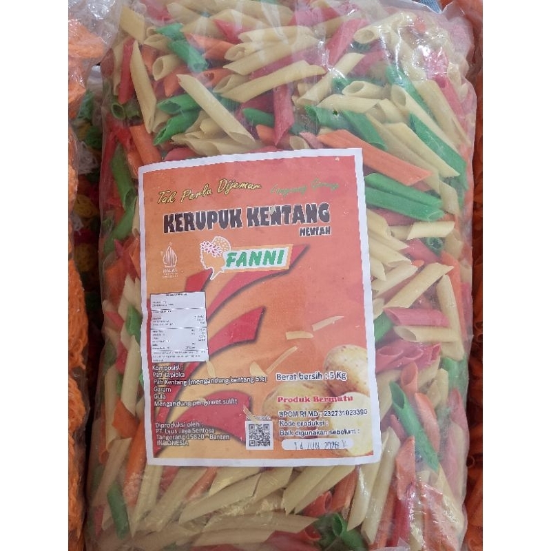 

Kerupuk kentang(potato) warna warna 5kg