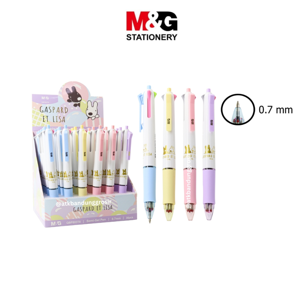 

Pulpen Cetek 4 Tinta M&G Ballpaint Gaspard et Lisa #QBP803T8 Pen Pastel Tip 0.7 mm 4 Warna Tinta - SATUAN