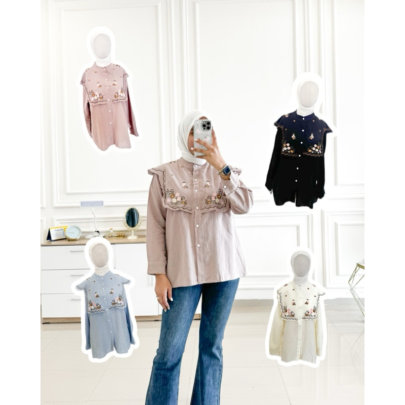 RIMA BLOUSE || BLOUSE LINEN BORDIR || BLOUSE KEKINIAN